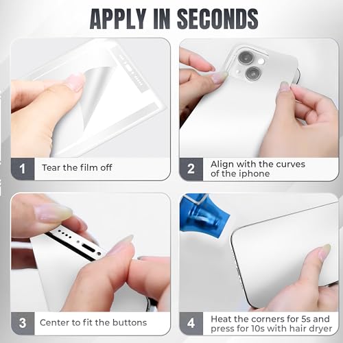 2Pcs Skin Wrap Compatible for iPhone 14 – Slim Decal Vinyl Protective Film for Sides & Back – Sleek Fit, Premium Look – Compatible with All iPhone 14 Cases - White - color: White
