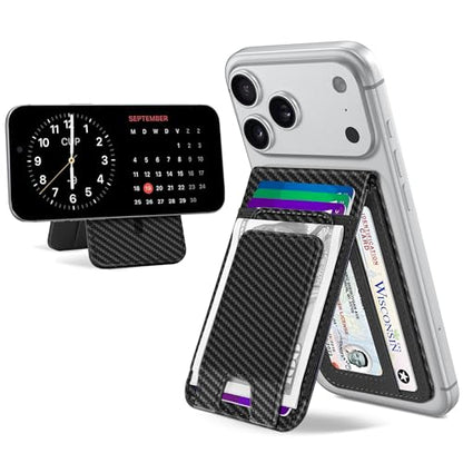 for MagSafe Wallet with Money Clip, for iPhone Wallet Stand, Carbon Fiber - color: Carbon Fiber
