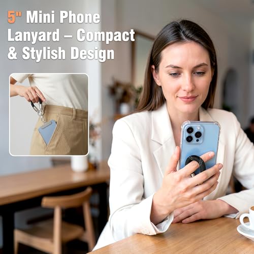 MoKo Heavy Duty Phone Tether Tab×2, Finger Phone Strap ×2 - color: Black&silver