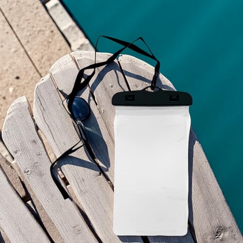 Waterproof Phone Pouch, PVC Touch Screen Case with Black Clip, 8.5 x 4.1 in / 21.5 x 10.5 cm, Underwater Protection for Swimming, Diving, Boating, Beach