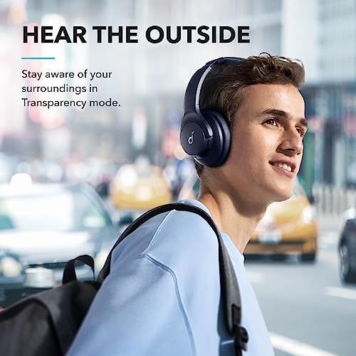 Soundcore by Anker Q20i Hybrid Active Noise Cancelling Headphones, Blue - color: Blue