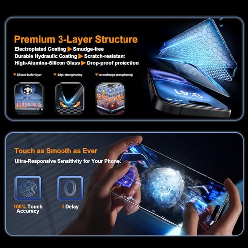 OneFish Privacy Screen Protector for iPhone 14 Pro Max, 2 Pack | Anti Spy Private Tempered Glass Edge Protection , Dynamic Island Compatible Installation Frame , 9H Glass Scratch Resistant - size: IPhone 14 Pro Max