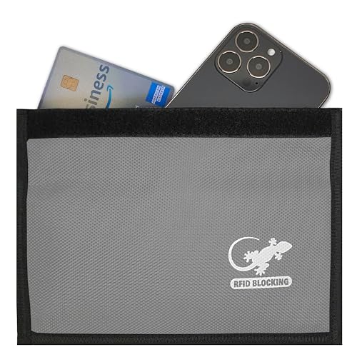 Faraday Bag Anti-Tracking GPS RFID Car Key Signal Blocker Wallet Shielding Pouch Protective Case for Cell Phone Car Key FOB, Data Privacy, Electronic Device Security (SILVER - NYLON) - color: SILVER - NYLON