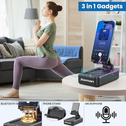 JTEMAN Cell Phone Stand with Bluetooth Speaker,Birthday Gifts for Men Women - color: Black