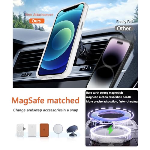 Magnetic iPhone 12/12Pro case,Compatible with Magsafe, Military-Grade Protection,Slim Translucent Matte Shockproof with Anti-Scratch Anti-Fingerprint Phone Cover (Frosted white, iPhone 12/12Pro) - color: Frosted White, size: iPhone 12/12Pro