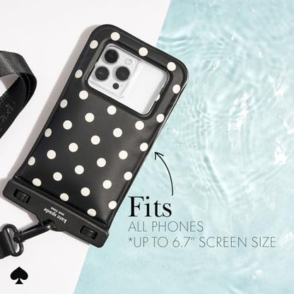kate spade new york IP68 Floating Waterproof Phone Pouch - Picture Dot | Stylish Touchscreen Floating Waterproof Phone Case w/Crossbody Lanyard - Fits All Phones -Beach Cruise Ship Travel Essentials - color: Picture Dot