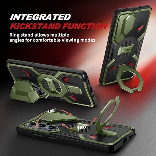 TONGATE Magnetic Stand for Samsung Galaxy S26 Ultra Case, Compatible with Magsafe, [Camera Cover & 2 Front Frames][Military Drop Protection] S26 Ultra Case Built-in Screen Protector & Belt Clip, Olive - color: Olive Green
