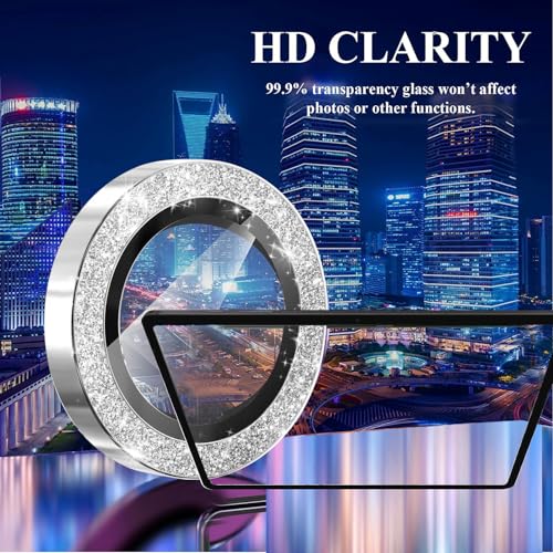 Zeking (2 Set for Samsung Galaxy Tab S10 FE/Tab S10 FE Plus Camera Lens Protector, Scratch-Resistant HD Clarity 9H Tempered Glass with Aluminum Edging, Individual Metal Lens Cover (Bling-Silver) - color: GlitterSilver