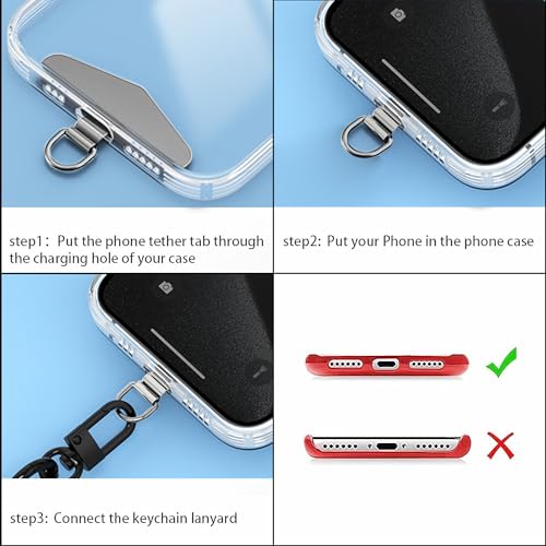 TENOC Metal Phone Tether Tab, 2Pcs, Silver - color: Silver