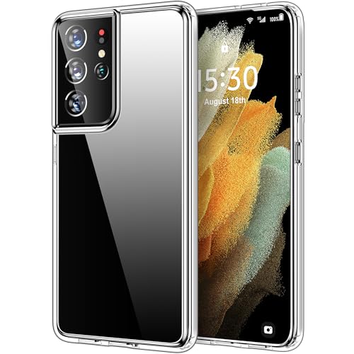 HOOMIL Case for Samsung Galaxy S21 Ultra 6.8-Inch, Non-Yellowing, Drop Protection, Anti-Scratch Transparent Hard Back Phone Cover - Crystal Clear - color: Clear, size: Samsung Galaxy S21 Ultra