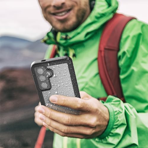 Encased Waterproof Belt Case Designed for Samsung Galaxy S24 Plus - Full Body Protective Case with Screen Protector Built-in with Holster Clip (Clear/Black) (S24 Plus) - size: S24 Plus