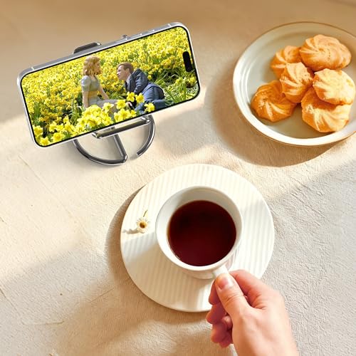 Metal Cell Phone Stand for Desk, Cute One-Piece Phone Holder, Stable Desktop Display Dock for iPhone, iPad, Samsung, Tablets & All Mobile Phones, Gray - color: Gray