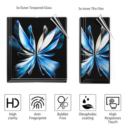 3 Pack for Samsung Galaxy Z Fold 6 Screen Protectors - size: 3 Pack for Samsung Galaxy Z Fold 6