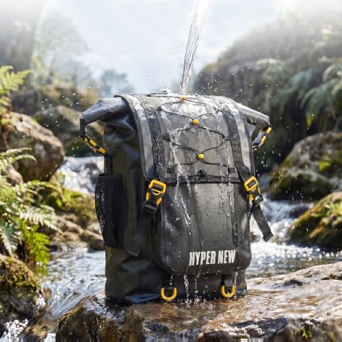 30L Waterproof Dry Bag Backpack, Dry bags waterproof for Men Women, Outdoor Lovers for Kayaking, Boating, Hiking, Camping, Rafting, Fishing & Travel Adventures - color: Black