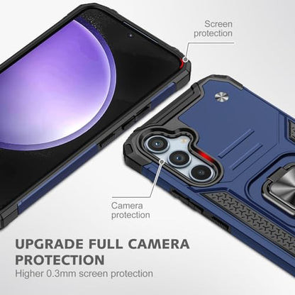 for Samsung S23 FE Case: S23 FE Case with Screen Protector: (Heavy Duty) Military Grade 360° Rotatable Kickstand Shockproof Protective Cases for Samsung Galaxy S23 FE (Blue) - color: Samsung S23 FE Case Blue