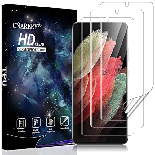 3 Pack Screen Protector for Samsung Galaxy S21 Ultra [Not Glass], Support Fingerprint Unlock Flexible TPU Film, Touch Sensitive, Anti-Scratch, Full Coverage - size: Samsung Galaxy S21 Ultra