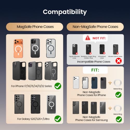 Foldable Double Sided Magnetic Phone Grip Kickstand for Magsafe - color: Silver