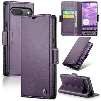 Wallet Case for Google Pixel 10/Google Pixel 10 Pro, Magnetic Flip Case with RFID Blocking Card Holder Kickstand for Women Men, Shockproof Durable Protective Phone Cover (Purple) - color: Purple