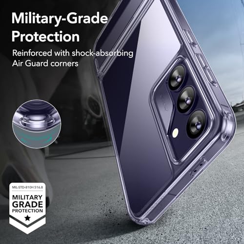 ESR for Samsung Galaxy S24 Ultra Phone Case, 3 Stand Modes Kickstand for S24 Ultra Cover, Military-Grade Drop Protection, Slim Fit, Boost Series Case, Clear Purple - color: Boost-ClearPurple