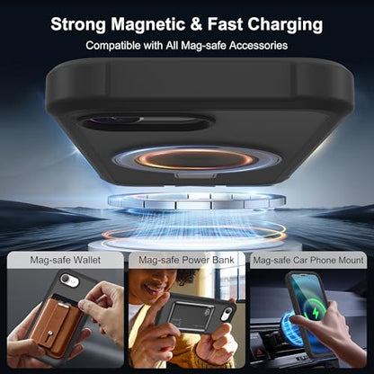 Compatible with iPhone 17E/16E Case with Stand 6.1",Black - color: Black, size: Iphone 17E/16E
