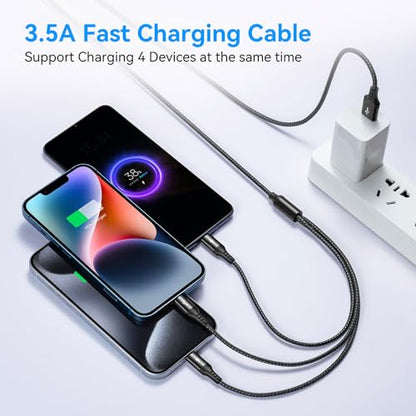 3 in 1 Multi Charger Cable, Multi Charging Cable with Data Transfer