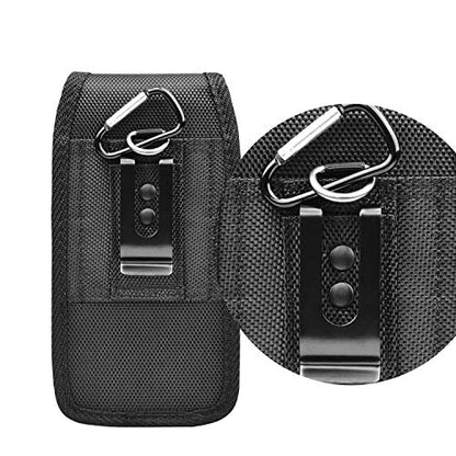 Phone Holster for Samsung Galaxy S25 Ultra S24 Plus S23 S22 S21 S20 FE 5G S10 A17 A16 A15 A14 A26 A36 A56 Note 20 iPhone 16 Pro Max 17 Moto G 5G 2025 Cell Phone Pouch Nylon Belt Holder Case - color: Nylon-Black