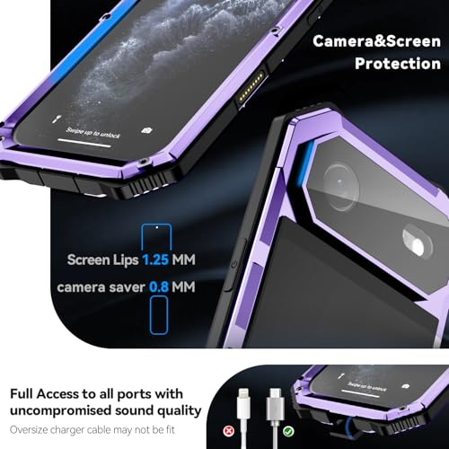 Lunivop Compatibility with iPhone Air Case 6.5'' 2025 Heavy Duty with Built in Screen Protector Lens Protection Rugged Stand 360 Full Body Military Grade Metal Bumper Phone Cases Men 17 Air Purple - color: Purple, size: iPhone 17 Air 6.5 2025