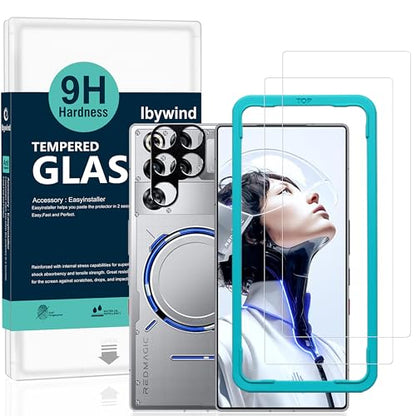 Ibywind for ZTE nubia RedMagic 11 Pro/11 Pro+/11S Pro/11S Pro+ 5G Screen Protector,2 Pack,9H Hardness Tempered Glass and Camera Lens Protector,with Alignment Frame,Full Coverage,Bubble Free - size: RedMagic 11 Pro/11 Pro+/11S Pro/11S Pro+