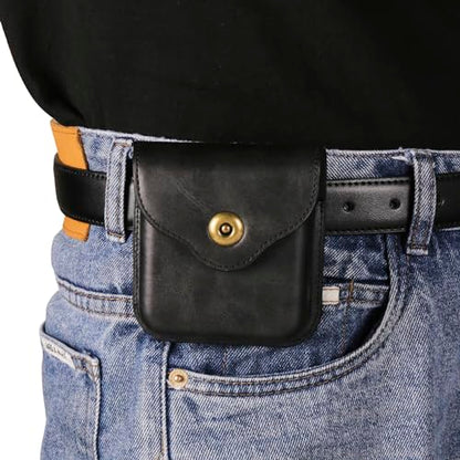 Cellphone Waist Bag with Card Holder Compatible with Samsung Galaxy Z Flip 6/Z Flip 5/Z Flip 4/Z Flip 3/Z Flip 4G 5G, Mens Leather Holster Case with Belt Clip Carrying Case Waist Bag for Cellphone - color: Black