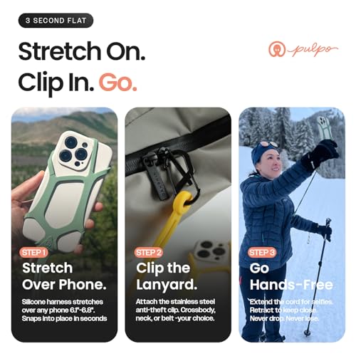 Pulpo Safety Cell Phone Lanyard, Phone Wrist Strap, Grey, 6.1" to 6.8" - color: Slate Grey, size: Large 6.1-6.8"
