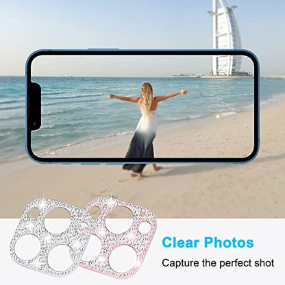 Wisdompro [2 Pack] Bling Camera Lens Protector for iPhone 13 Pro Max/13 Pro - size: for iPhone 13 Pro Max & 13 Pro
