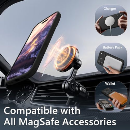 FireNova Magnetic for iPhone 17 Pro Case, Compatible with MagSafe, [Integrated Silicone Camera Control Button] [Camera Protection] Anti-Scratch Microfiber Lining Phone Case, 6.3", Black - color: Black, size: Iphone 17 Pro