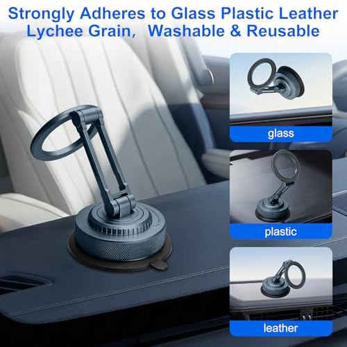 PIEPIE All-Metal Alloy Magnetic Suction Cup Car Phone Mount Holder Dash