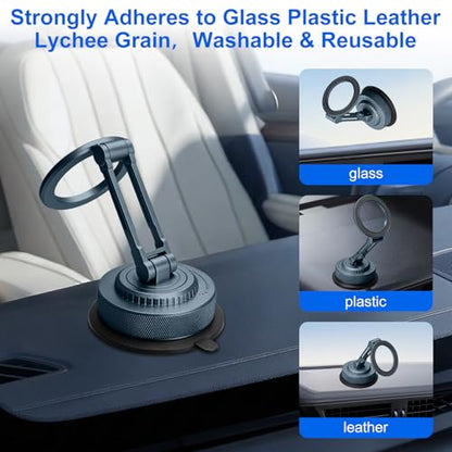 PIEPIE All-Metal Alloy Magnetic Suction Cup Car Phone Mount Holder Dash