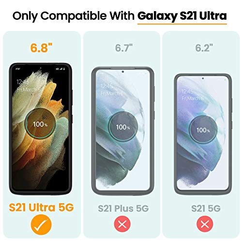 NEWDERY Battery Case for Samsung Galaxy S21 Ultra 6.8" | Slim 4700mAh Charger Case, Qi Wireless Charging, LED indicators,Rechargeable Extended Battery Pack