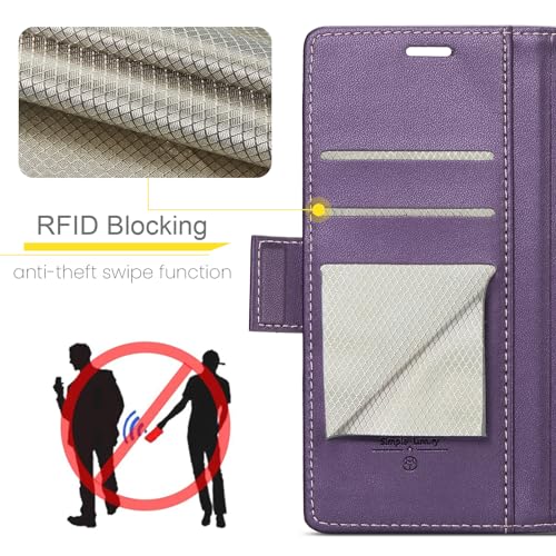 Wallet Case for Google Pixel 10/Google Pixel 10 Pro, Magnetic Flip Case with RFID Blocking Card Holder Kickstand for Women Men, Shockproof Durable Protective Phone Cover (Purple) - color: Purple