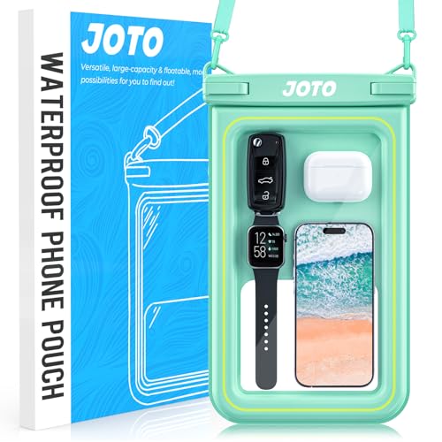 JOTO [IP68 Floatable Large Floating Waterproof Phone Pouch Up to 10", Underwater Phone Case Cellphone Dry Bag for iPhone 17 16 15 14 13 12 11 Pro Max Xs Max XR X 8 7 Plus SE/Galaxy S24 S23 S22 -Grey - color: Green