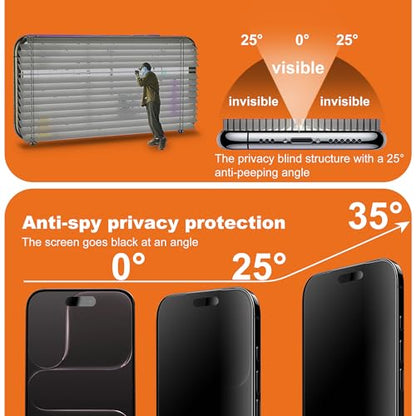 2-Pack Matte Privacy Screen Protector for iPhone 17 Air,Anti-Glare & Anti-Spy,Anti-Fingerprint,Smooth as Silk,Easy Installation, Military-Grade 9H Hardness - size: iPhone 17 Air