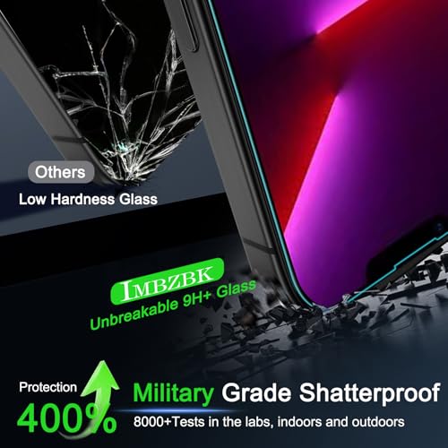 IMBZBK 3+3 Pack for iPhone 13 Pro Screen Protector, 9H+ Tempered Glass - size: iPhone 13 Pro 6.1 inch