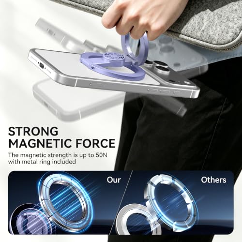 Magnetic Phone Ring Grip for MagSafe Compatible with iPhone 17/16/15/14/13 - color: Purple