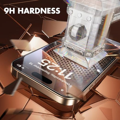 UNBREAKcable 3-Pack Screen Protector for iPhone 16 Pro Tempered Glass | Shatterproof, Easy Install, 9H Hardness, 99.99% HD Clear, Bubble-Free, Anti-Fingerprint, Scratch Resistant, Case Friendly - size: iPhone 16 Pro