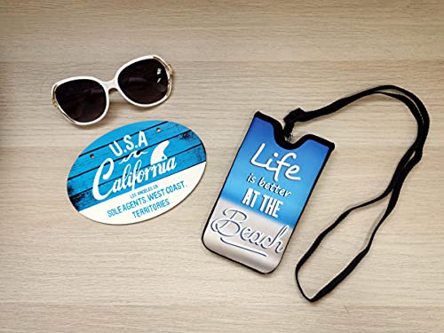 Tainada Neoprene Phone Holder Sleeve w/Belt Loop Holster (Beach Quote) - color: Beach Quote