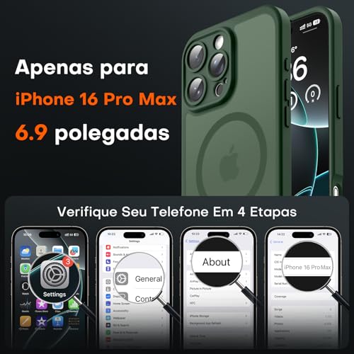 TOCOL for iPhone 16 Pro Max Case, Compatible with MagSafe, Alpine Green - color: Alpine Green, size: Iphone 16 Pro Max