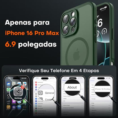 TOCOL for iPhone 16 Pro Max Case, Compatible with MagSafe, Alpine Green - color: Alpine Green, size: Iphone 16 Pro Max
