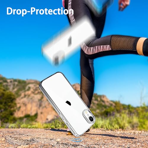 JJGoo Compatiable with iPhone XR Case Clear, Transparent Shockproof Phone Case, Slim Anti-Scratch Hard PC Back Protective Cover Bumper, Gradient Black - color: Gradient Black