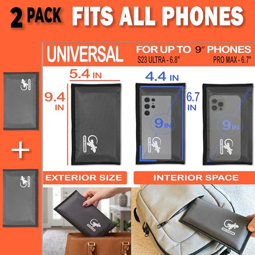 Faraday Bag Anti-Tracking GPS RFID Car Key Signal Blocker Wallet Shielding Pouch Protective Case for Cell Phone Car Key FOB, Data Privacy, Electronic Device Security (2 PACK - POCKET GRAY) - color: 2 PACK - POCKET GRAY