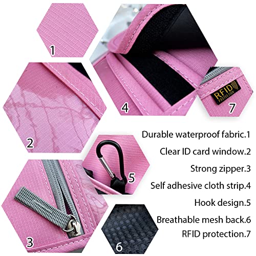 Travel Neck Wallet, RFID Blocking Passport Holder with Adjustable Neck Strap for Men and Women to Keep Cash, Credit Cards and Travel Documents Safe - Pink - color: Pink
