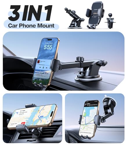 TORRAS 96+LBS Strongest Suction Ultra-Durable Cell Car Phone Holder Mount - color: Navy Blue