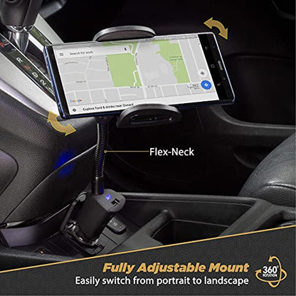 Scosche Universal 12V Car Phone Mount with USB Charger, Phone Holder with Cigarette Lighter Adapter for 12V Socket Plug-In, Flexible Gooseneck, Adjustable Cradle for iPhone & Android Cell Phones - style: 12V Charging Port