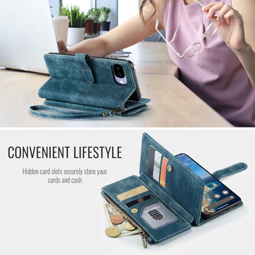 Google Pixel 10a 5G Wallet Case with Card Holder,Blue - color: Blue, size: Pixel 10a 6.3 Inch